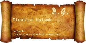 Misetics Galamb névjegykártya
